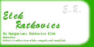 elek ratkovics business card